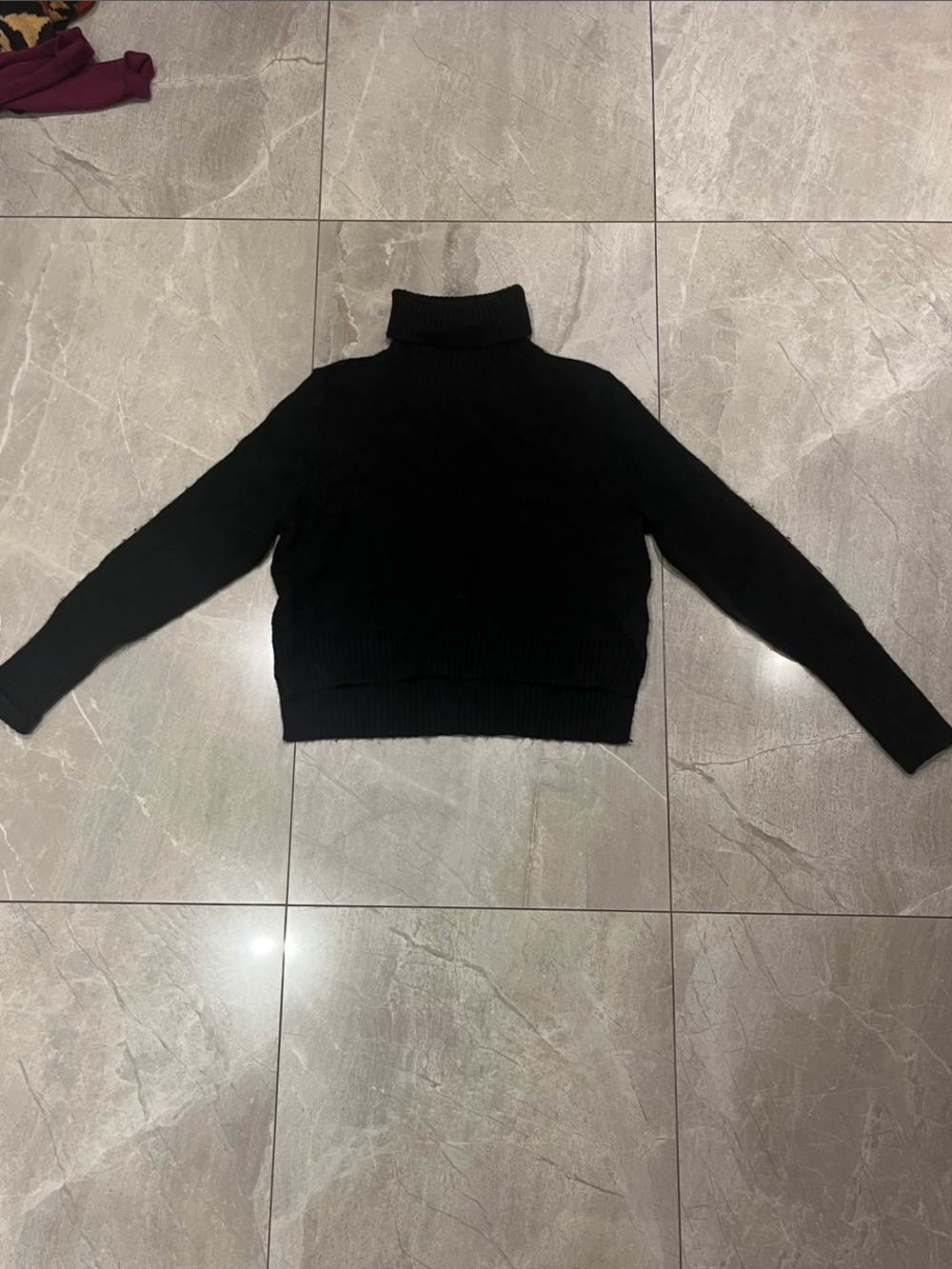 Element Black Turtleneck Cropped Sweater